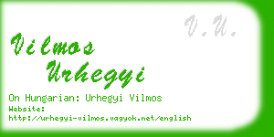 vilmos urhegyi business card